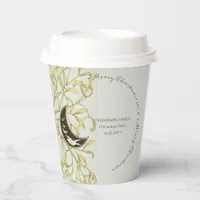 Crescent Moon Mistletoe Festive Christmas Dinner Paper Cups