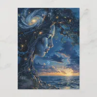 Mother Nature Tree Ocean Fantasy Postcard