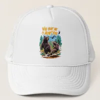 Clash in the woods bear hunting humorous trucker hat