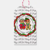 Merry Christmas | Happy New Year | Gingerbread Man Gift Tags