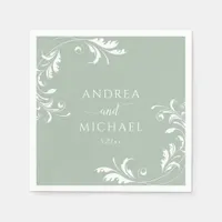 Elegant Sage Green Wedding Napkins