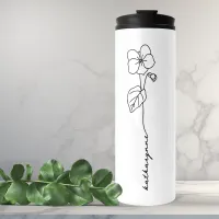 February Birthday Month Flower Violet Thermal Tumbler