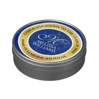 Elegant Graduation Monogram Blue Marble Gold Foil Candy Tin