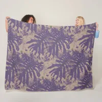 Abstract Tropical Plants Botanical Fleece Blanket