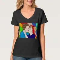 Retro 1950's Pop Art Style Couple Kissing  T-Shirt