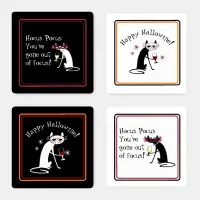 Halloween Hallowine Funny Wine Quote Coaster Set
