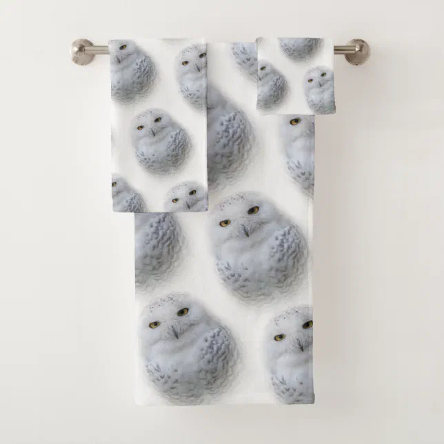 Beautiful, Dreamy and Serene Snowy Owl Bath Towel Set