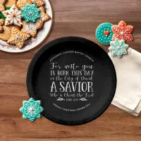 Personalized Christmas Verse Typography Chalkboard Paper Plates