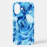 Blue Ice Rose Photo Edit iPhone 16 Case