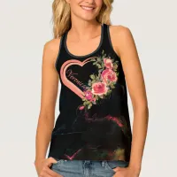 Pink Heart on black  Tank Top