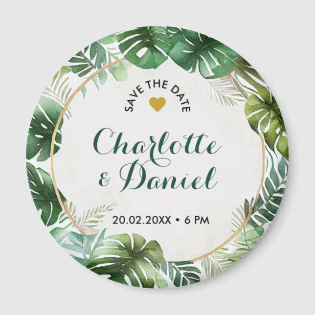 Topical Watercolor Print | Wedding | Save The Date Magnet