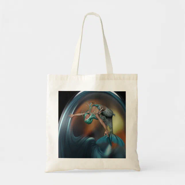 Cute Mermaid Joyfully Swimming  Tote Bag