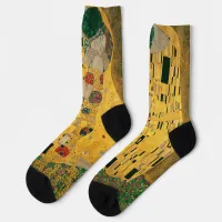 Famous Art Painting Golden "The Kiss" Gustav Klimt Socks