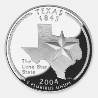 Faux Texas State Quarter Classic Round Sticker