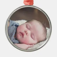 Baby Photo Christmas Keepsake Metal Ornament