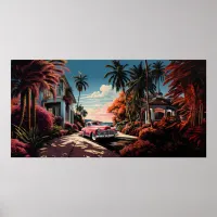 1950s Miami Beach garden villa Poster