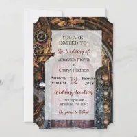 Steampunk Pocket watch Wedding Invitations