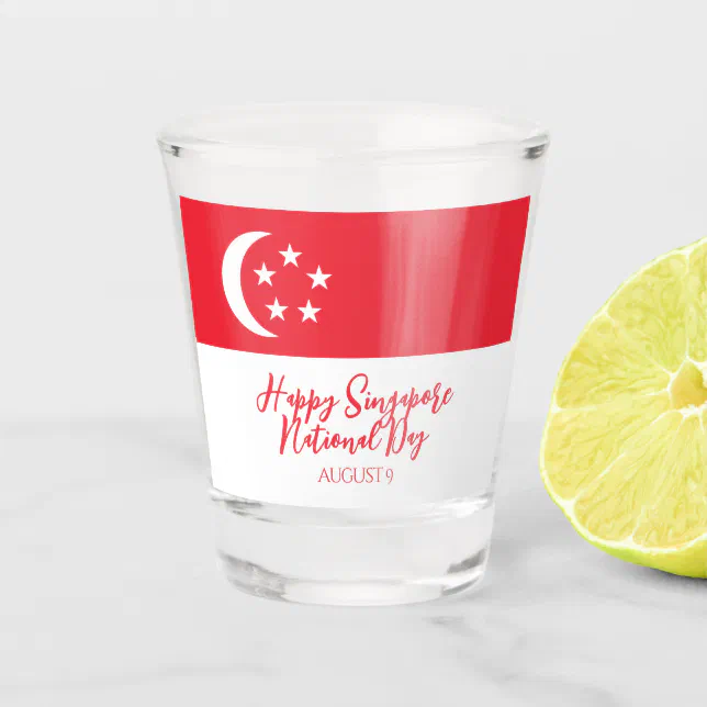 Happy Singapore National Day Singapore Flag Shot Glass