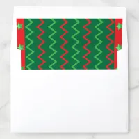 Christmas Red Green Stars And Zigzag Stripes  Envelope Liner