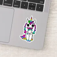 Colorful Cartoon Unicorn Sticker