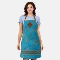 Southwest Mountain Peaks Turquoise Blue Geometric Apron