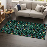 Tropical Leopard Print Area Rug