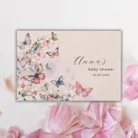 Blush Pink Cherry Blossom Butterflies Name  Guest Book