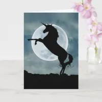 Unicorn Silhouette Full Moon Magical Quote General Card