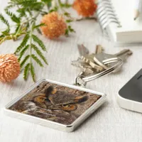 Great Horned Owl in Douglas Fir Tree Keychain