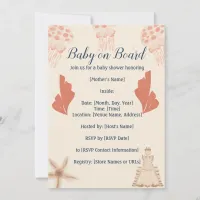 Baby on Board Coastal Baby Shower  Invitation