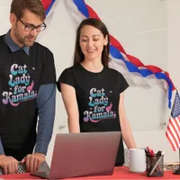 Cat lady shows support for Kamala in colorful art T-Shirt