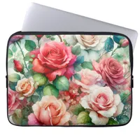 Whimsical Rose Pattern Laptop Sleeve