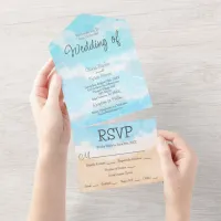 Blue Ocean Coastal Wedding  All In One Invitation