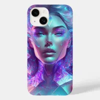 Beautiful Ai Art Pretty Icy Glass like Woman Case-Mate iPhone 14 Case