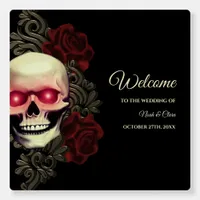 Scary red floral dark moody gothic skull hallowedd foam board