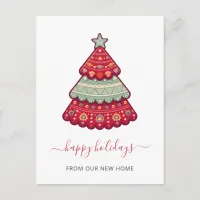 Cute Christmas Tree We've Moved Holiday Moving Postcard
