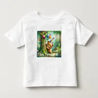 Cute Watercolor Cartoon Baby Bear Cub Birthday Toddler T-shirt
