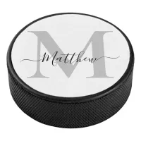 Personalize Monogram Initial Name Hockey Puck