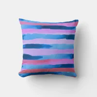 Coastal Ocean Tropicals Striped Throw Pillow