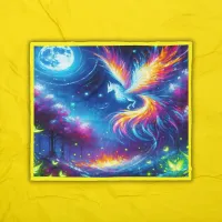 Colorful Neon Phoenix with Night Sky |