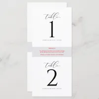 Elegant 4 inch Square Wedding Table Numbers