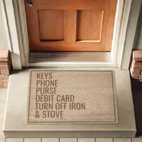 Funny Checklist Customizable Reminder Doormat