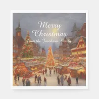 Kitsch Nostalgic German Christmas Market Greetings Napkins