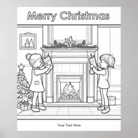 Coloring for Kids Merry Christmas Eve Stockings Poster