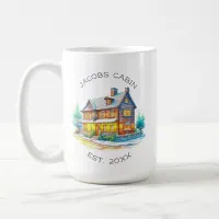 Personalized Log Cabin Christmas Coffee Mug