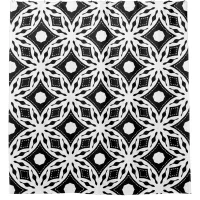 Modern Black and White Mosaic Geometric Pattern Shower Curtain