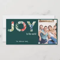 Joy To The World Modern 1 Photo Christmas Holiday Card