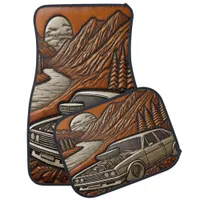 River Valley Adventure with Muscle Car Car Floor Mat