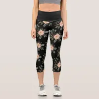 Floral Pattern High Waisted Capri