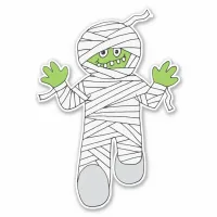 Funny Halloween Mummy Boy Party Favor Sticker